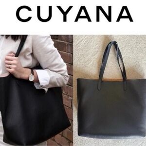 Cuyana Leather Tote w/ Top Tie Detail